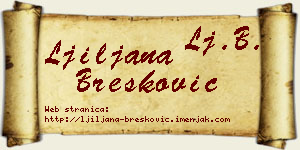 Ljiljana Brešković vizit kartica